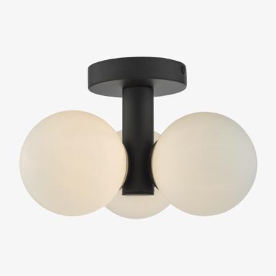 Pagazzi Blake Black &amp; Opal Semi Flush Light IP44