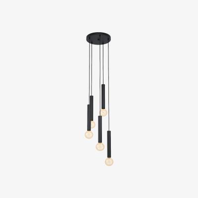 Pagazzi Cortenova Matt Black 150cm 5 Light Pendant Light