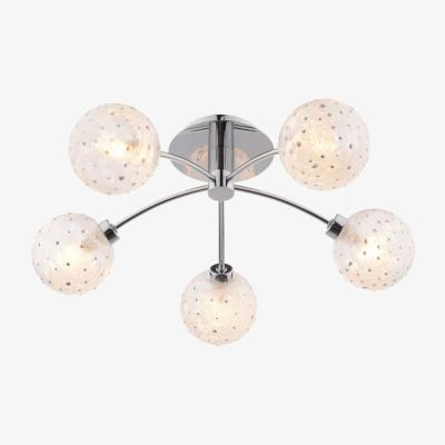 Pagazzi Ellery Frosted Glass and Polished Chrome 18cm Semi Flush 5 Light Pendant Light