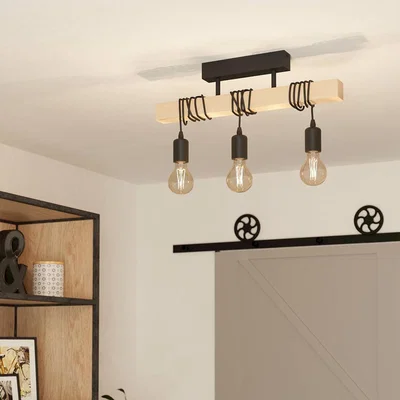 Pagazzi Townshend 3 Light Wooden Ceiling Light