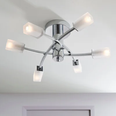 Pagazzi Havana 6 Light Semi Flush Chrome