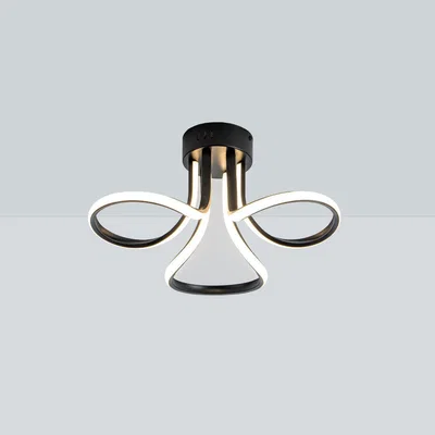 Pagazzi Yara 3 Light Black LED Semi Flush Ceiling Light