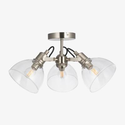 Pagazzi Jacob Satin Nickel Semi Flush Ceiling Light