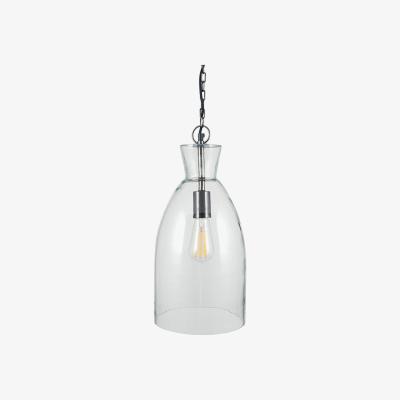 Pagazzi Ennion 1 Light Clear Glass and Antique Black Pendant Ceiling Light