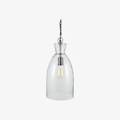 Pagazzi Ennion 1 Light Clear Glass and Antique Black Pendant Ceiling Light