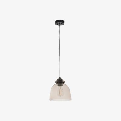 Pagazzi Hoyo Smoked Glass and Black 1 Light Pendant