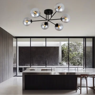 Pagazzi Roma 6 Light Semi Flush Black & Graphite