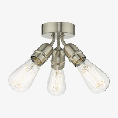Pagazzi Yao 3 Light Flush Satin Nickel Ceiling Light