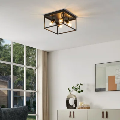 Pagazzi Silentina 4-Light Black Flush Ceiling Light