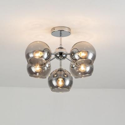 Pagazzi Nia Chrome Smoke 5-Light Semi-Flush Ceiling Light