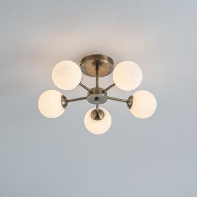 Pagazzi Lior 5-Light Antique Brass Semi-Flush Ceiling Light