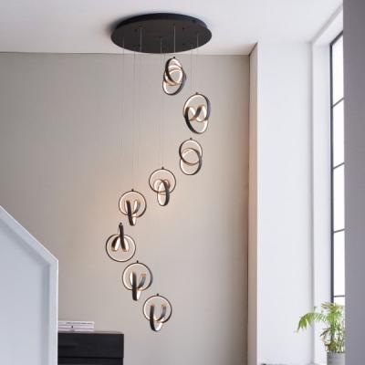 Pagazzi Cosma 8 Light Matt Black LED Multidrop Pendant Ceiling Light