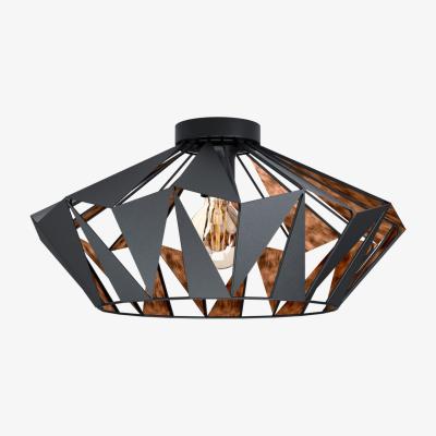 Pagazzi Carlton 1 Light Black and Copper Flush Ceiling Light