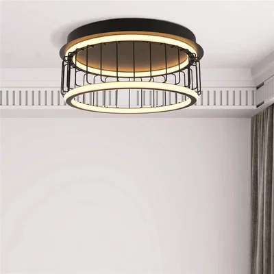 Pagazzi Circolo Small Cage LED Black Flush Ceiling Light