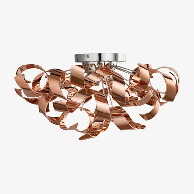 Pagazzi Lyndsay 3 Light Semi Flush Ceiling Light Rose Gold