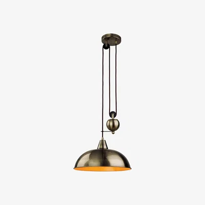 Pagazzi Century 1 Light Antique Brass Pendant Ceiling Light