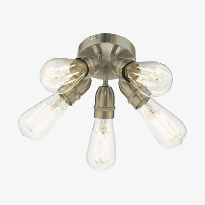 Pagazzi Yao 5 Light Flush Satin Nickel Ceiling Light