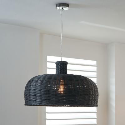 Pagazzi Caswell Black Rattan Dome Pendant