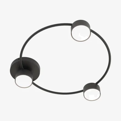 Pagazzi Lucio 3 Light Semi Flush Black