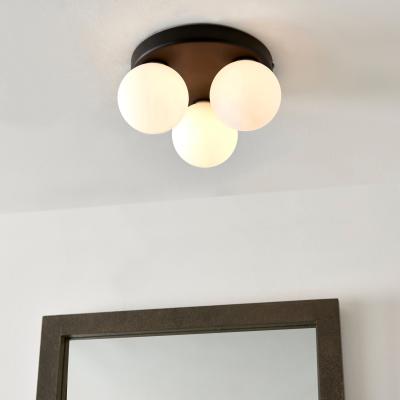 Pagazzi Toronto 3 Light IP44 Flush Matte Black Ceiling Light