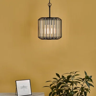 Pagazzi Naeva Satin Black and Crystal Ceiling Pendant