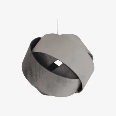 Pagazzi Katey Dark Grey Velvet  Pendant Ceiling Light Shade