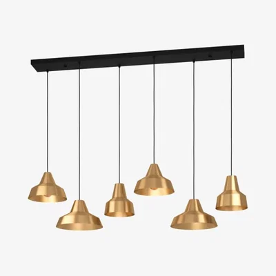 Pagazzi Savarna 6 Light Gold & Black Ceiling Pendant