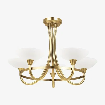 Pagazzi Endon Cagney 5 Light Ceiling Light Antique Brass