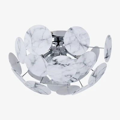 Pagazzi Keegan White Marble Semi Flush Ceiling Light
