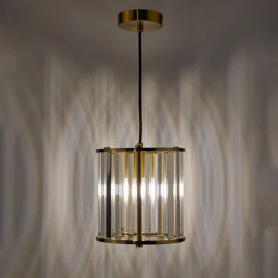 Pagazzi Kiran Brass & Crystal Pendant Ceiling Light