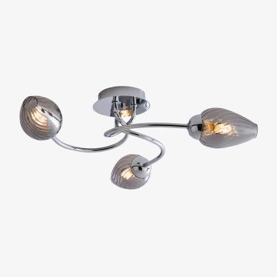 Pagazzi Lina 3-Light Chrome Flush Ceiling Light