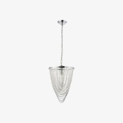 Pagazzi Vari 1 Light Polished Chrome Pendant Ceiling Light with Cascading Crystal Droplets