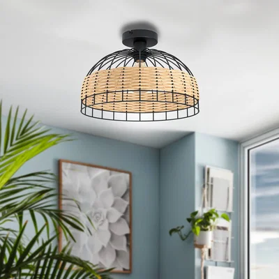 Pagazzi Anwick Black Flush Ceiling Light