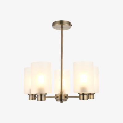 Pagazzi Kingsholm 5-Light Antique Brass Semi-Flush Ceiling Light