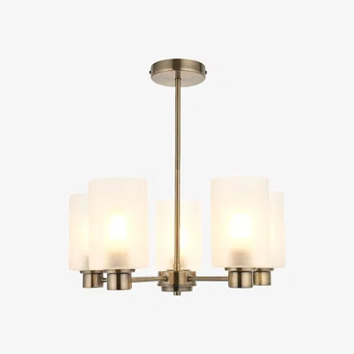 Pagazzi Kingsholm 5-Light Antique Brass Semi-Flush Ceiling Light