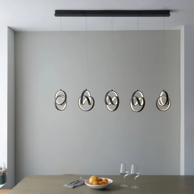 Pagazzi Cosma 5 Light Bar Pendant Black