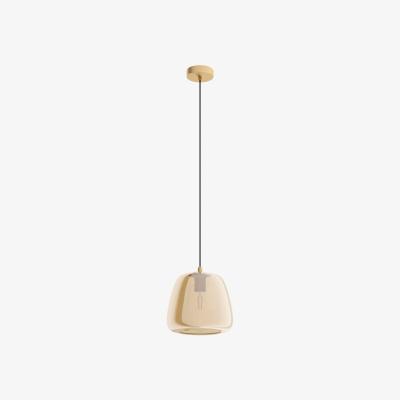 Pagazzi Albarino Small 1 Light Brass and Amber Pendant Light