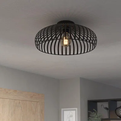 Pagazzi Mogano Large Black Flush Ceiling Light