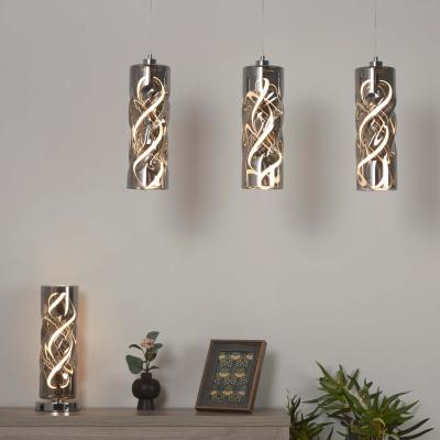 Pagazzi Demeter LED Black Smoke Glass Multi-Light Pendant Bar