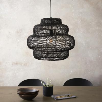 Pagazzi Vanda Rattan Black Ceiling Pendant