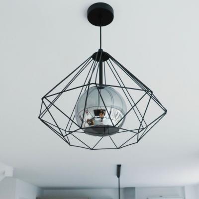 Pagazzi Vernham Opal and Black 1 Light Ceiling Pendant