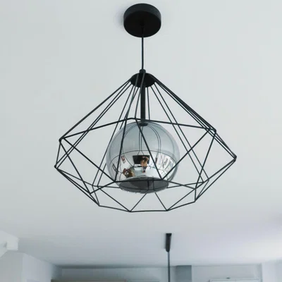 Pagazzi Vernham Opal and Black 1 Light Ceiling Pendant