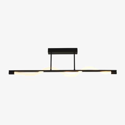 Pagazzi Diego Matt Black Semi Flush LED Ceiling Pendant