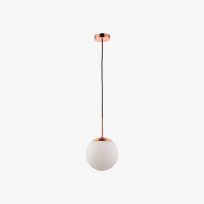 Pagazzi Gerda 1 Light Copper Ceiling Light Pendant with Opal Glass Shade