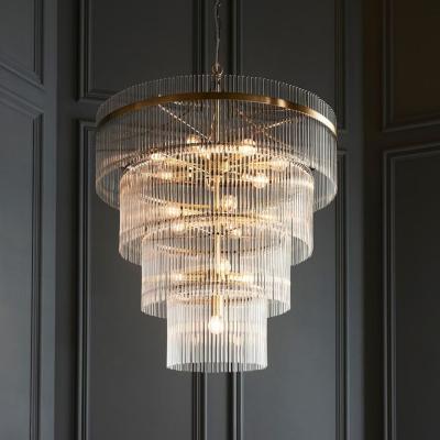 Pagazzi Marietta 16 Light Antique Brass & Glass Pendant Ceiling Light