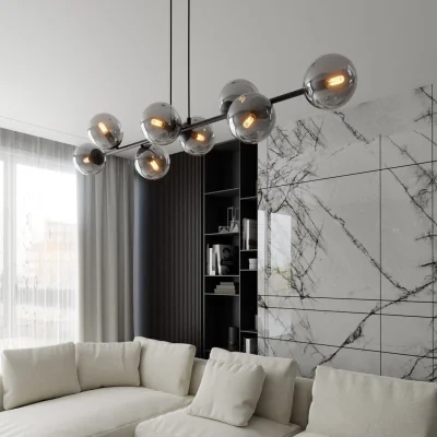 Pagazzi Rossi 8 Light Pendant Black & Graphite