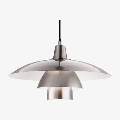 Pagazzi Olsen 1 Light Brushed Steel Pendant Ceiling Light