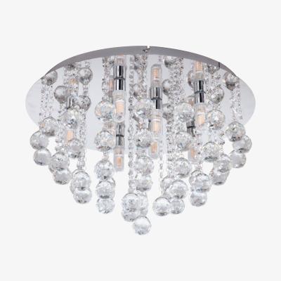 Pagazzi Almonte 8 Light LED IP44 Crystal Semi Flush Ceiling Light