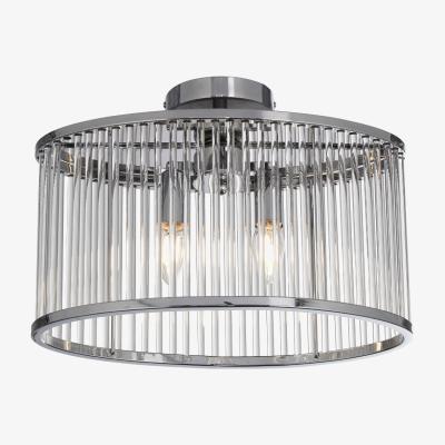Pagazzi Karena 2 Light Polished Chrome Semi Flush Ceiling Light