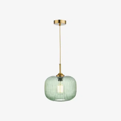 Pagazzi Demarius Green Glass & Bronze Ceiling Light